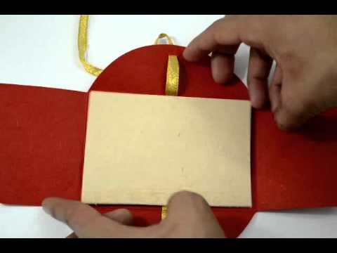 D-3665, Red Color, Handmade Paper, Light Weight Cards, Hindu Cards, Indian Wedding Invitations