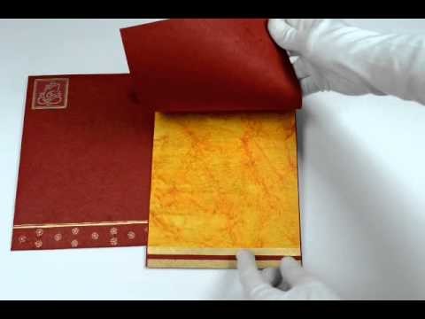 D-4918, Red Color, Handmade Paper, Hindu Cards, Indian Wedding Invitations, Wedding Cards