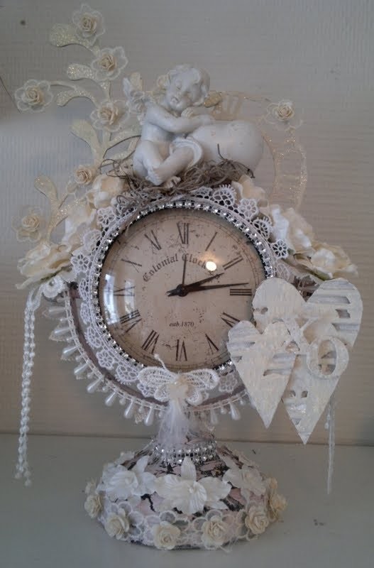 Altered shabby chic clock   Wild Orchid Crafts DT project