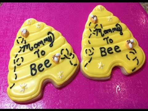 Beehive Mommy To Bee Baby Shower Cookie (How To)
