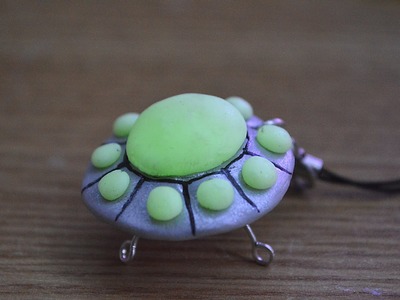 Cute UFO phone charm polymer clay tutorial for beginners