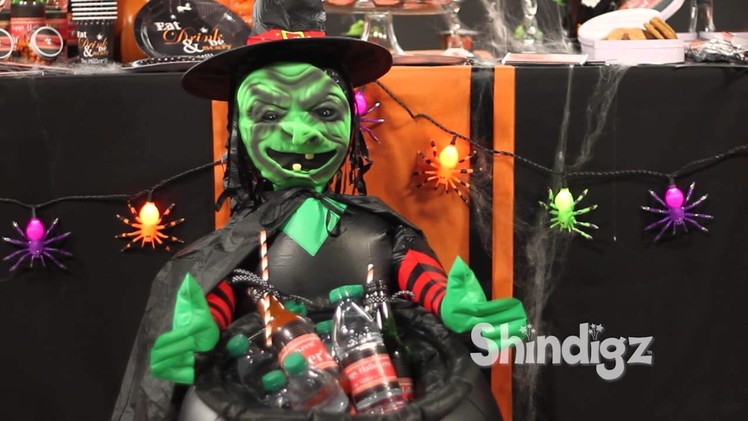 Halloween Decorations - Inflatable Witch Cauldron Cooler - Shindigz