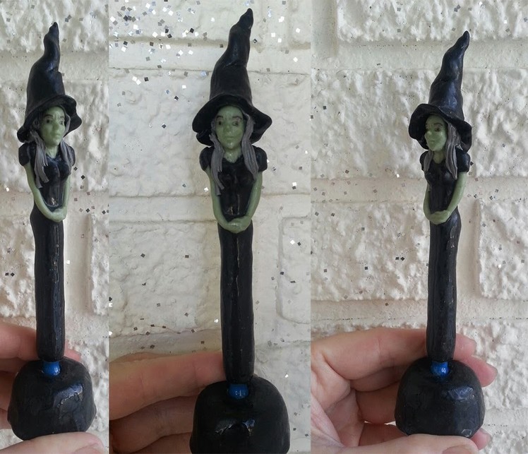 Halloween - How to Make a Polymer Clay Witch Pen - Part 2 of 2