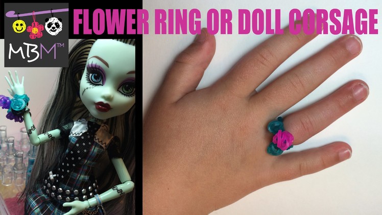 Rainbow Loom Flower Ring or Doll Corsage
