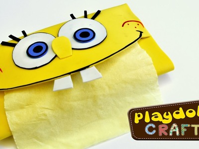 SpongeBob Tissue Holder Tutorial for Kids - How to make DIY Foam Crafts for Children and Toddlers