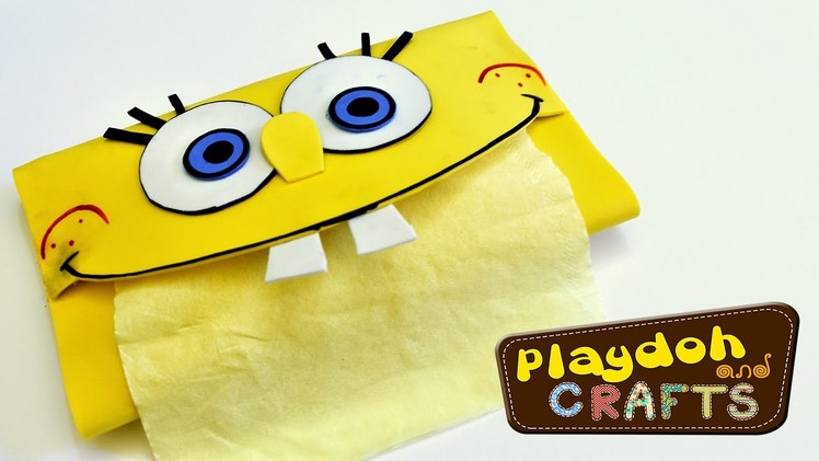 SpongeBob Tissue Holder Tutorial for Kids - How to make DIY Foam Crafts for Children and Toddlers