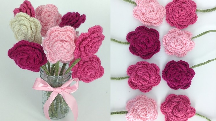 Crochet Rose Bouquet Free Pattern - Left Hand
