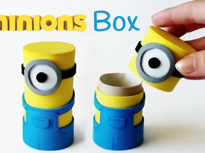 DIY crafts: MINIONS BOX from cardboard tube - Innova Crafts