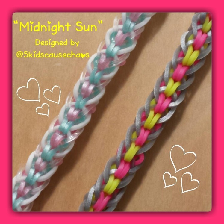 "Midnight Sun" Rainbow Loom Bracelet.How To Tutorial