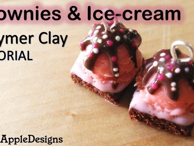 Miniature Polymer Clay Brownies and Ice-cream Charms Tutorial