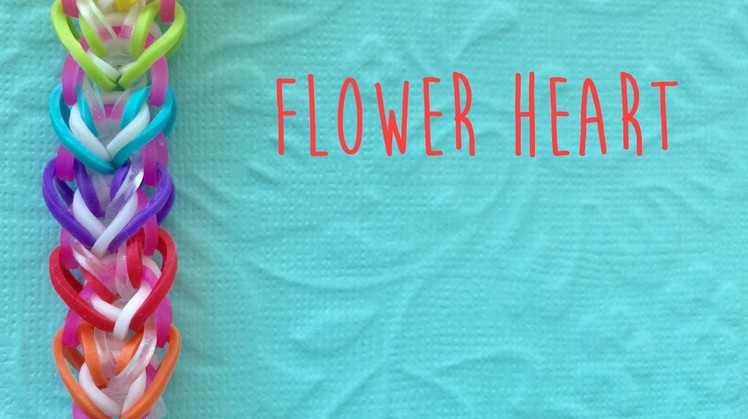 Rainbow loom bands flower heart tutorial