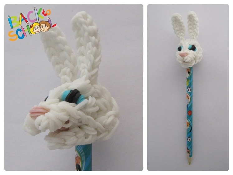 Rainbow Loom easter bunny pencil topper Loombicious