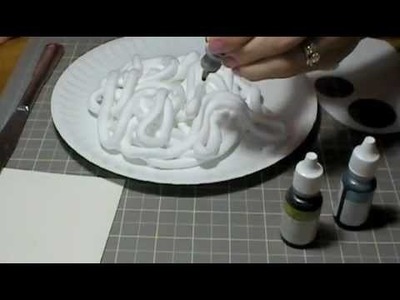 Shaving Cream.Re-inking Drops Paper Pattern Technique