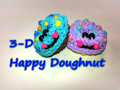 3-D Happy Doughnut Tutorial by feelinspiffy (Rainbow Loom)