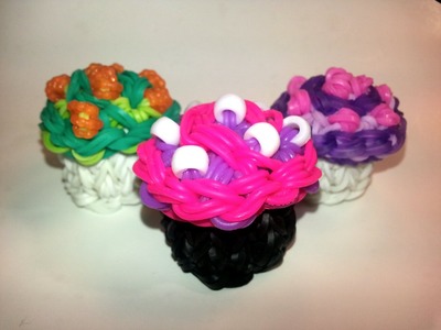 3-D Swirly Cupcake Tutorial by feelinspiffy (Rainbow Loom)