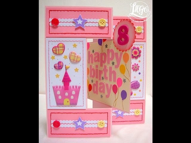 Little girl's birthday swing card - HB113