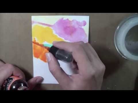 Watercolor background - India Ink & Dylusions Sprays