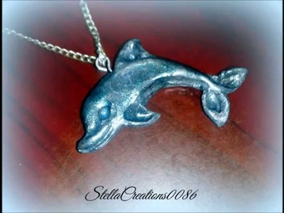 Dolphin  pendant-polymer clay