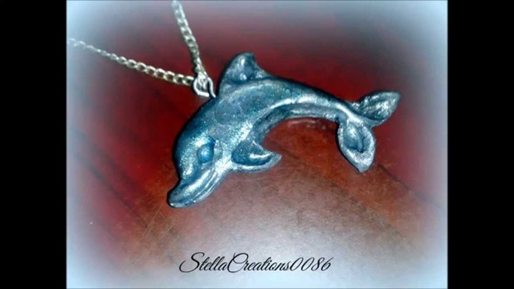 Dolphin  pendant-polymer clay