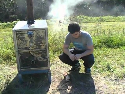 Homemade Log burning woodstove made from a safe