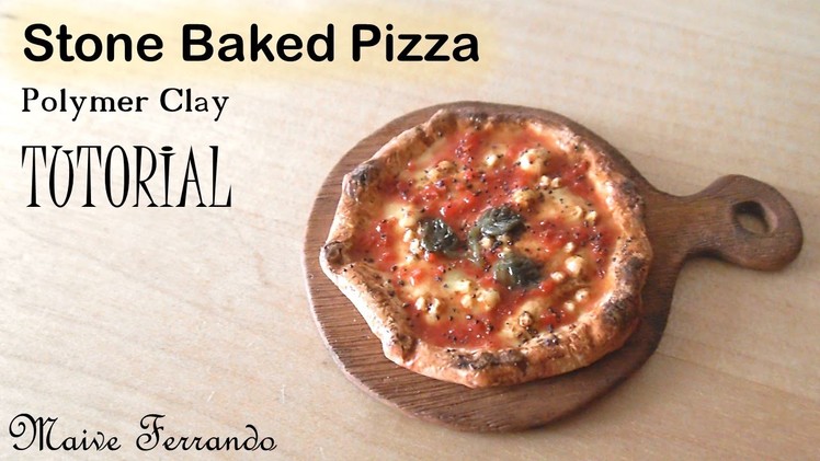 Miniature Polymer Clay Stone Baked Margherita Pizza TUTORIAL