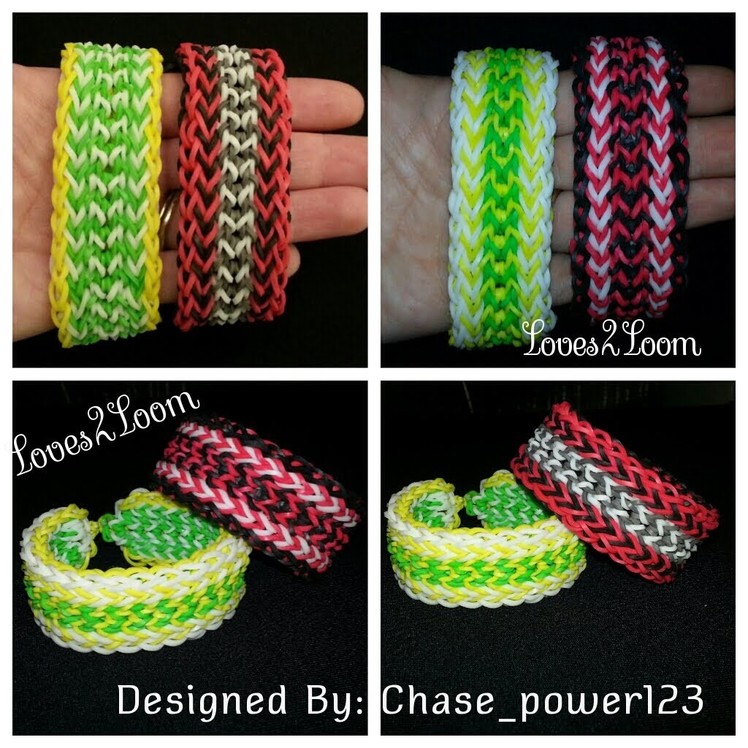 New* Inverted Fringe" Advanced Rainbow Loom Bracelet. How To Tutorial