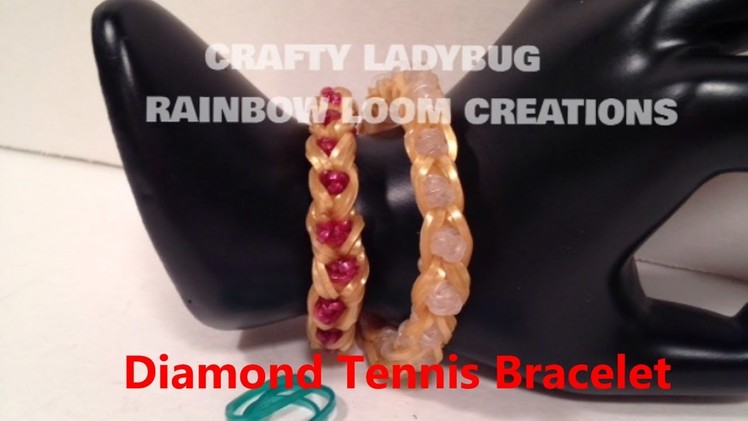 Rainbow Loom DIAMOND BRACELET WEDDING CHARM How to Make Tutorial Crafty Ladybug