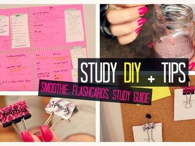 Study Tips DIY : Brain Smoothie; Wall Study Guide; Flashcard Organizer + Exam Tips | Laurie Martel