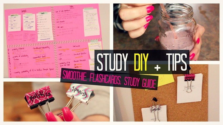 Study Tips DIY : Brain Smoothie; Wall Study Guide; Flashcard Organizer + Exam Tips | Laurie Martel