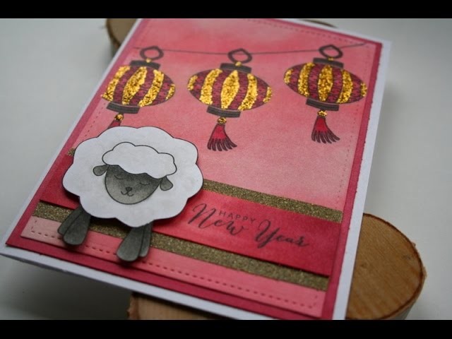 Chinese New Year Card featuring Jess Crafts Digital Stamp Sheep and Verve Stamps
