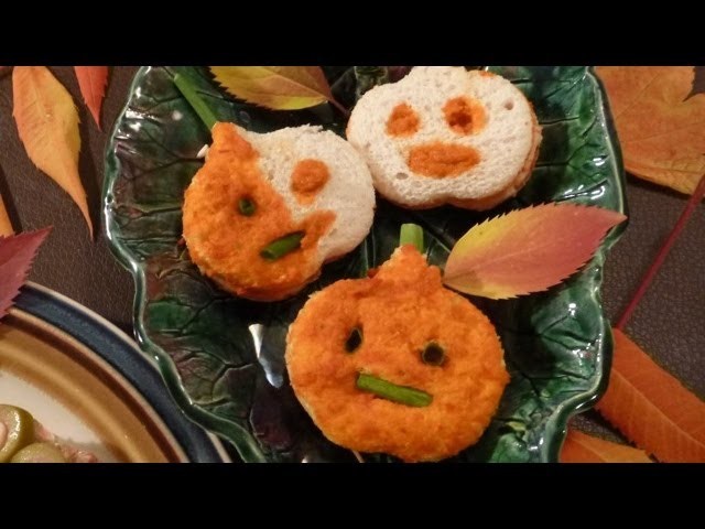 Halloween Party Ideas - Jack O'Lantern Mini Turkey Sandwich Recipe