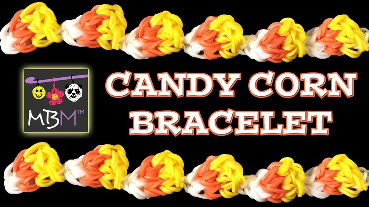 NEW Rainbow Loom Band Candy Corn Bracelet for Halloween
