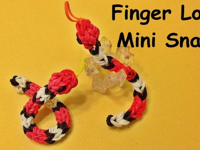 Rainbow Loom Baby Snake on the Finger Loom (make with loom bands)