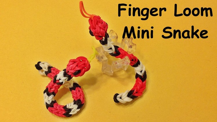Rainbow Loom Baby Snake on the Finger Loom (make with loom bands)