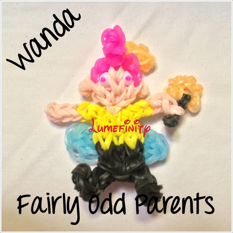 Rainbow Loom bands Wanda - Fairly Odd Parents Figure Charm by Lumefinity - How to