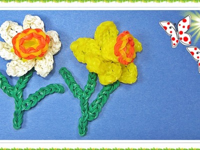 Rainbow Loom Flower. Daffodil (DIY Mommy)