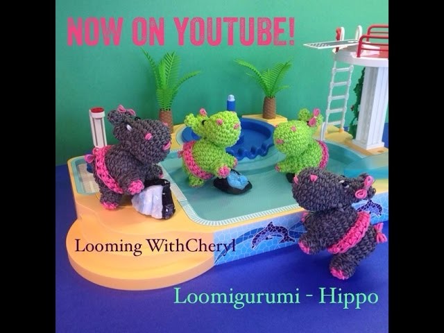 Rainbow Loom Hippo - Loomigurumi - Looming WithCheryl