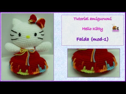 Tutorial amigurumi Hello Kitty - Falda (mod-1) (English subtitles)