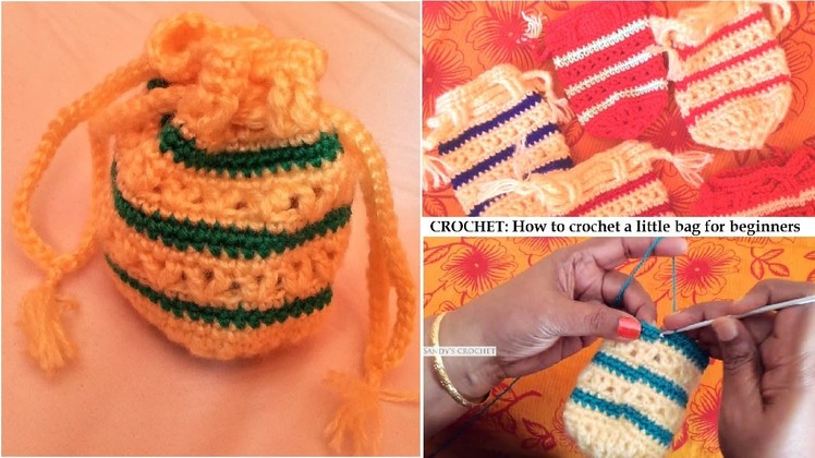 CROCHET: How to crochet a little hand pouch for beginners | Sandy