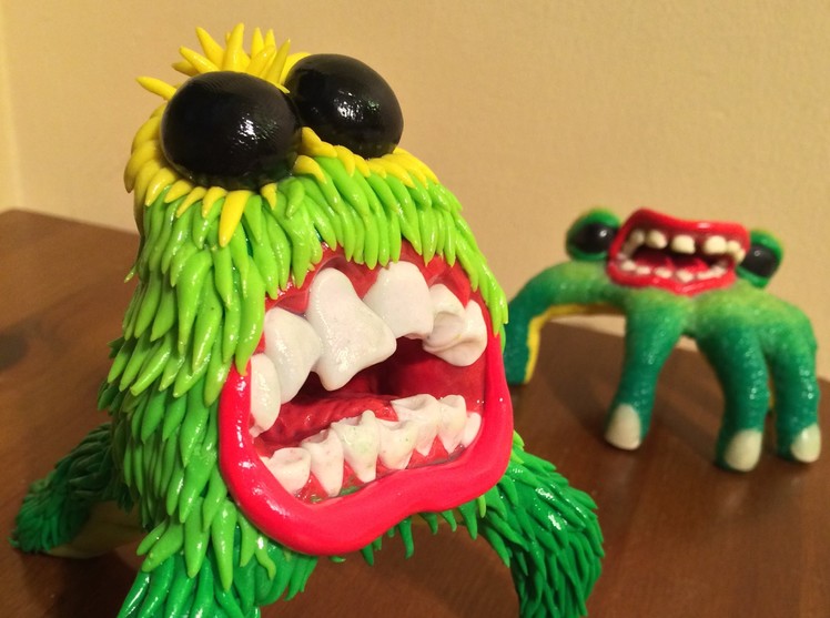 Hairy Monster Polymer Clay Sculpture Tutorial (Time Lapse)