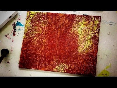 How to CREATE PAINTED TEXTURE Using PLASTIC WRAP - art tutorial