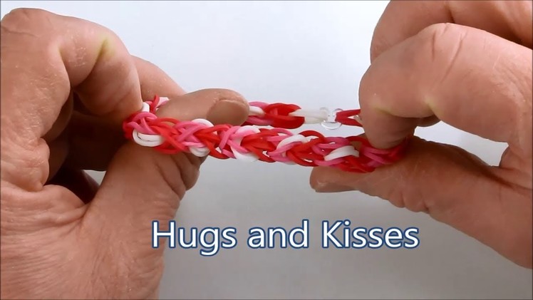 How to make the Hugs and Kisses bracelet on the Rainbow Loom