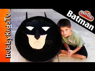 Mega GIANT Play-Doh Batman Surprise Head! Superhero Kinder Chocolate Egg Marvel HobbyKidsTV Toys