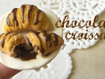 Polymer clay chocolate croissant tutorial