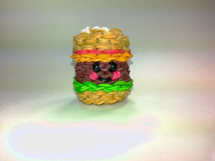 3-D Happy Hamburger Tutorial by feelinspiffy (Rainbow Loom)