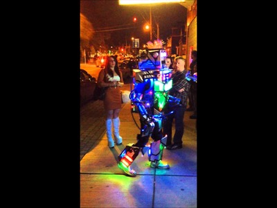 Crazy homemade robot Halloween costume