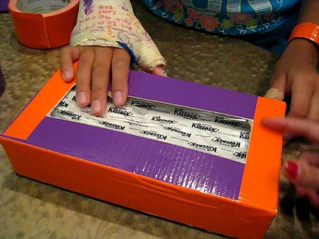 Decorating A Tissue Box In Duck Tape!!!