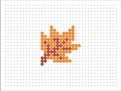 Hama Bead Orange Leaf (Nature Series #7)