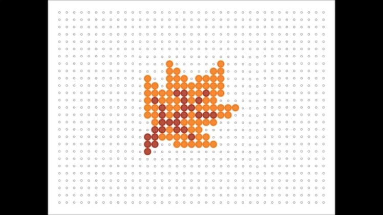 Hama Bead Orange Leaf (Nature Series #7)