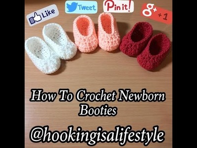 How To Crochet Simple Newborn Booties Tutorial